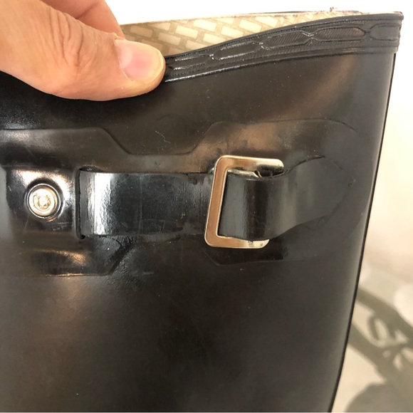 - Hunter Original Huntress Gloss Tall Rain Boots Black Rubber W23990 Sz 5M… - Picture 9 of 13